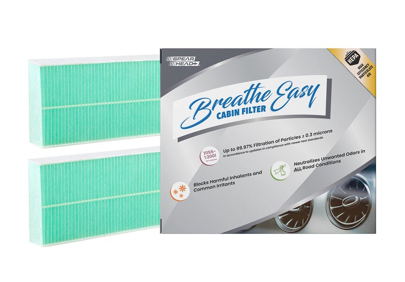 SPEARHEAD فلتر كابينة Spearhead HEPA Breathe Easy Cabin، ترشيح يصل إلى 99.97% لجزيئات 0.3 ميكرون مع عدم تقليل تدفق الهواء (BE-553H) - Image 1